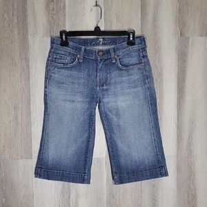 🛍7 For All Mankind Womens 27 Jean Shorts Dojo Bermuda Denim Cotton Casual‎